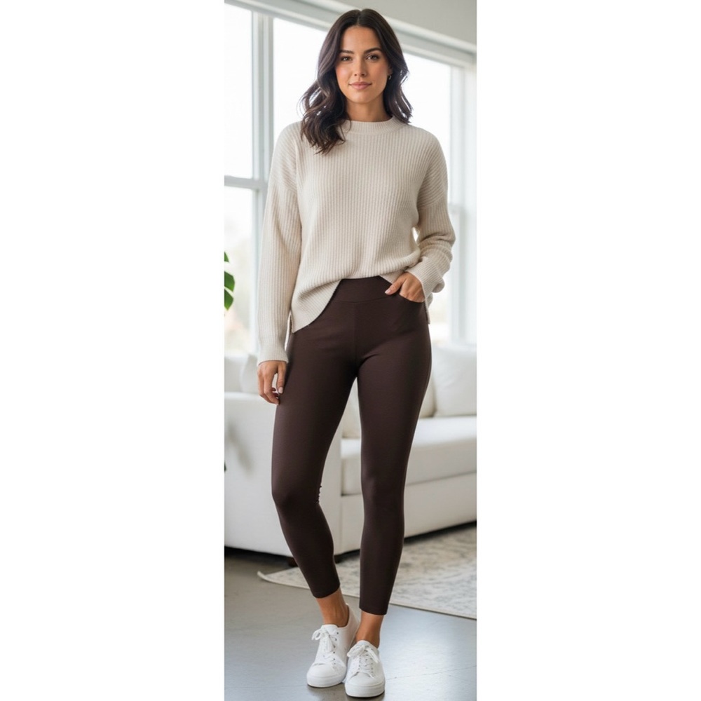 One5One Chocolate Brown Original Premier Pointe Skinny Ankle Leggings